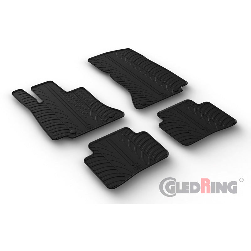 Gledring, Rubber floor mats, Fits Mercedes C-Class W206 2021- (T profile 4 pieces + clips)