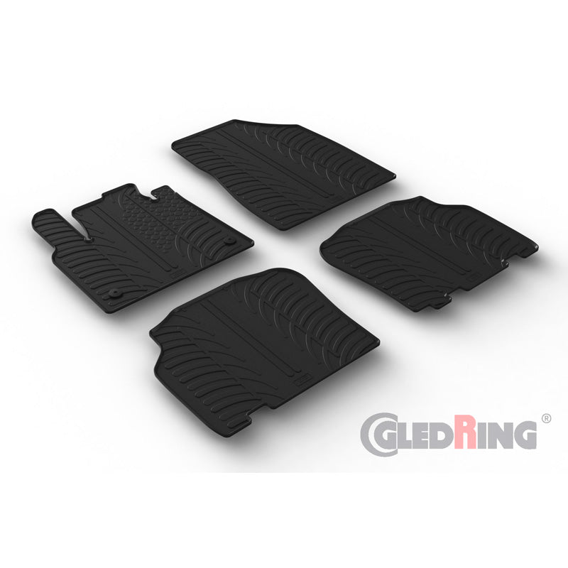 Gledring, tapis de sol en caoutchouc, compatibles avec Mercedes Citan Tourer (W420) 2021- & Renault Kangoo III MPV 2021- (profil G, 4 pièces + clips)