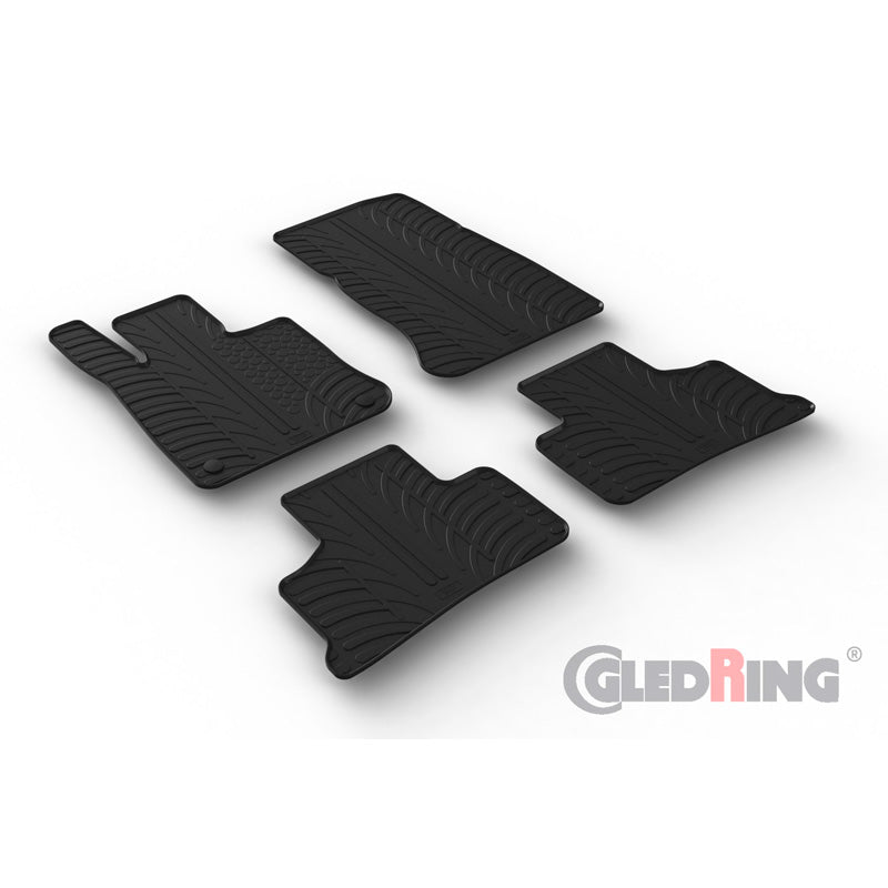 Gledring, Rubber floor mats, Fits Mercedes GLC (X254) MHEV 2022- (T profile 4 pieces + clips)