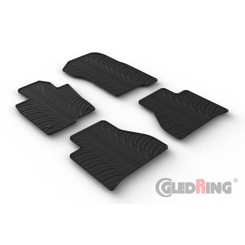 Gledring, Rubber mats, fits Mercedes X-Class (W470) 2017-2020 (T profile 4 pieces + clips)