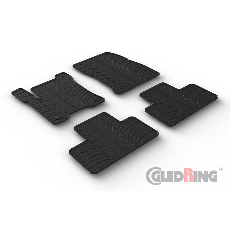 Gledring, Rubber Mats, Fits Mercedes EQB (X243) 2021- (T profile 4-piece + clips)