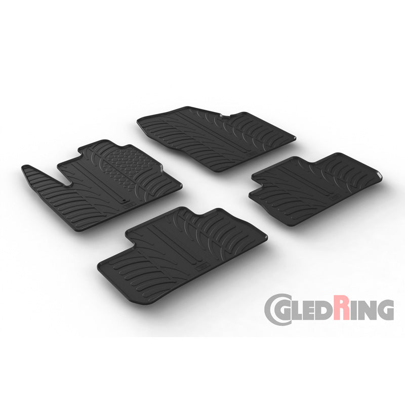 Gledring, tapis en caoutchouc, compatible avec Landrover Freelander II 2007- (profil T 4 pièces + clips)