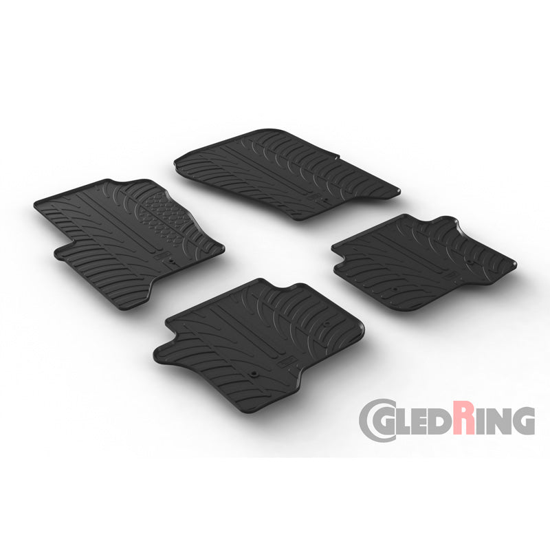 Gledring, rubbermatten, past op Landrover Discovery 4 2009-2017 (T-profile 4-delig + clips)