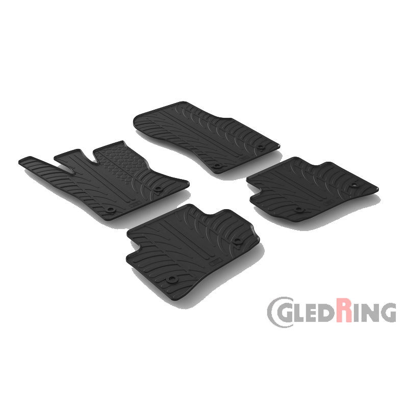 Gledring, rubbermatten, geschikt voor Range Rover Velar 12/2017- (T-profiel, 4-delige set + clips)