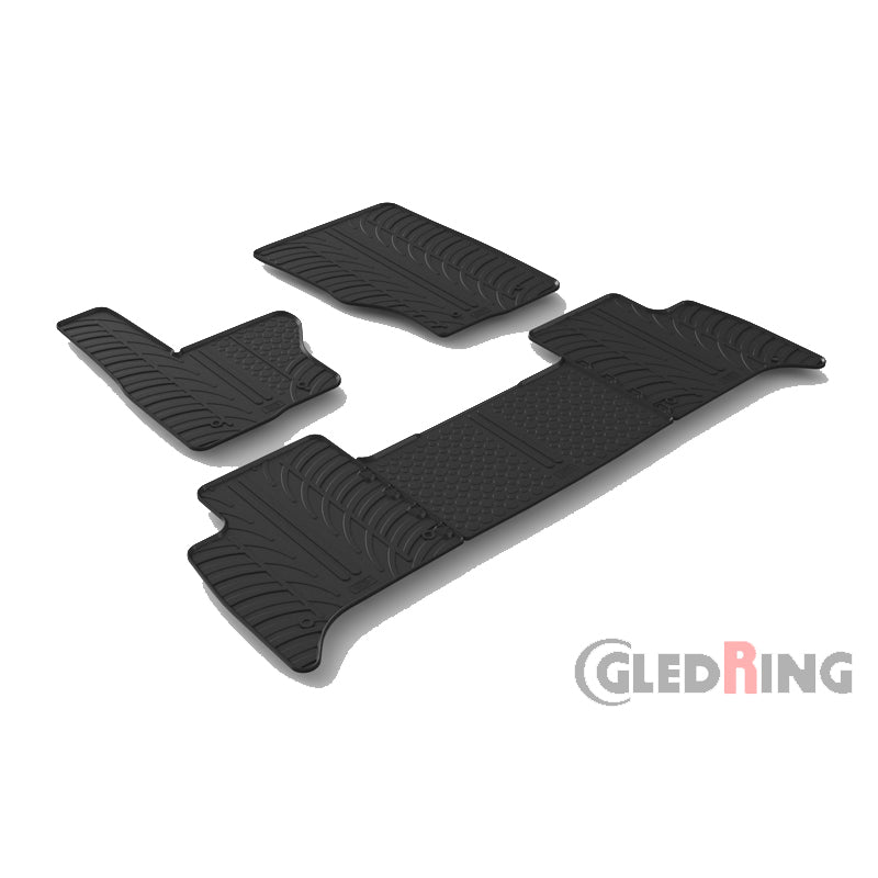 Gledring, rubbermatten, past op Landrover Discovery 5 2017- (T-profiel 5-delig + clips)