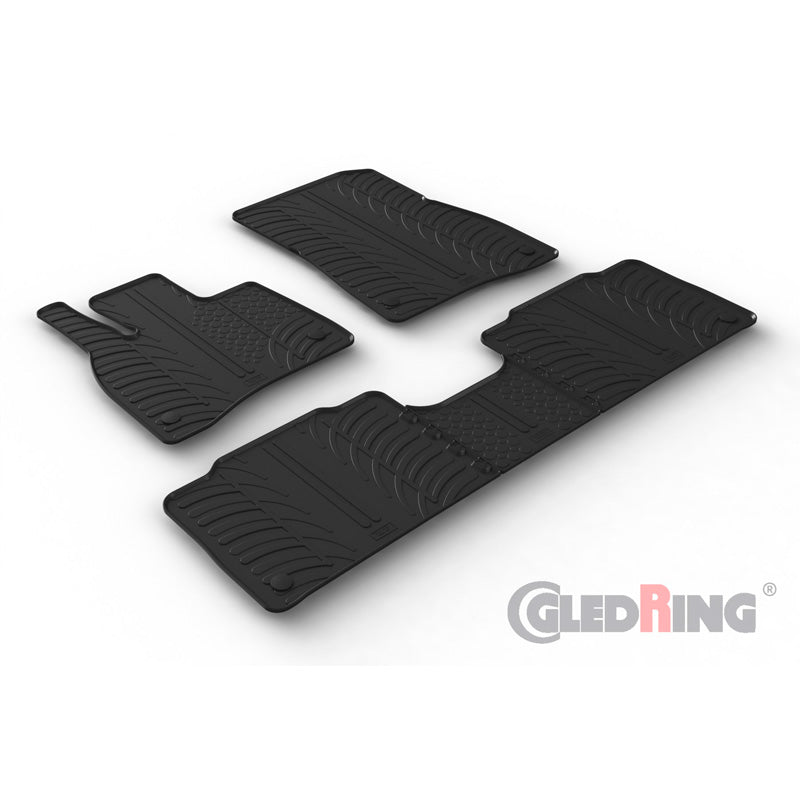 Gledring, tapis en caoutchouc, compatible avec Mercedes EQS (V297) Berline 2021- (profil T 5 pièces + clips)