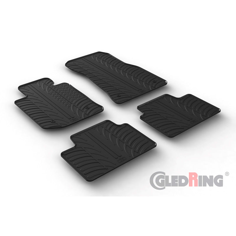 Gledring, rubber mats, fits BMW 3-Series G20/G21 Sedan/Touring 3/2019- (T profile 4-piece + clips)