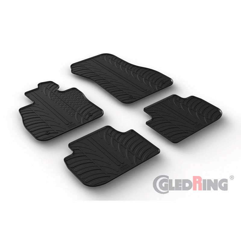 Gledring, rubbermatten, passen op BMW 1-Series (F40) HB 9/2019- (T-profiel 4-delig + clips)