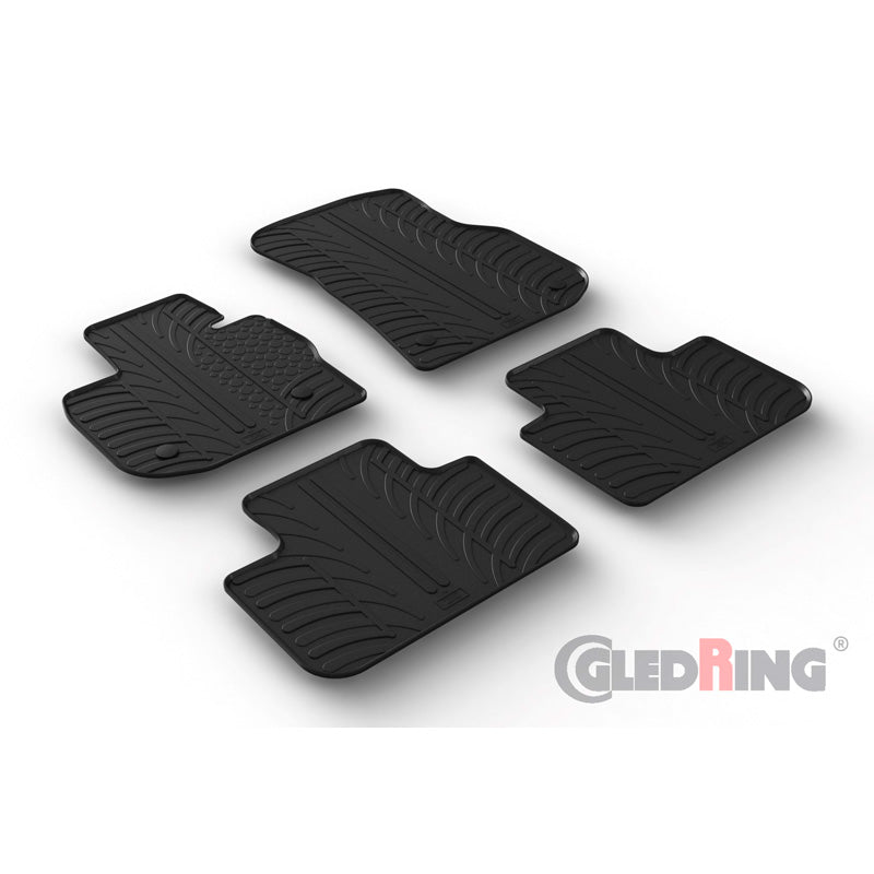 Gledring, rubbermatten, past op BMW X4 (G02) 2018- (T-profile 4-delig + clips)