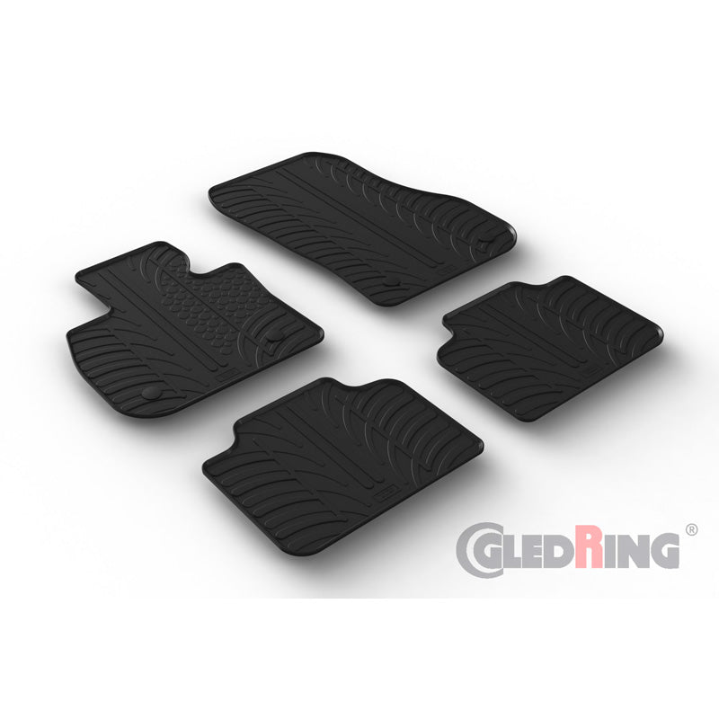 Gledring, Rubber mats, fits BMW 2 Series (U06) Active Tourer 2021- (T profile 4 pieces + clips)