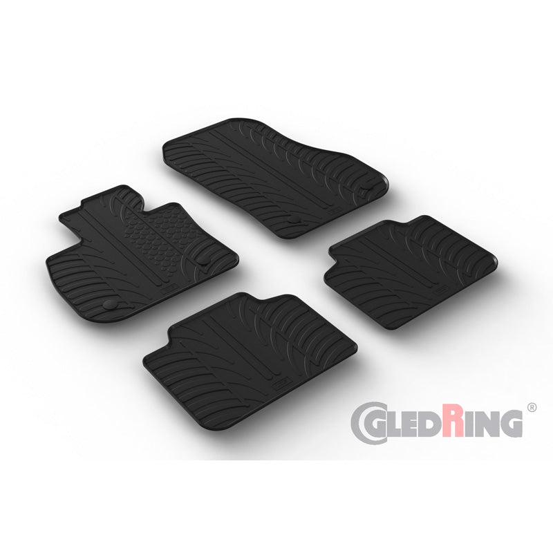 Gledring, rubbermatten, past op BMW X1 (U11) 2022- (T-profile 4-delig + clips)