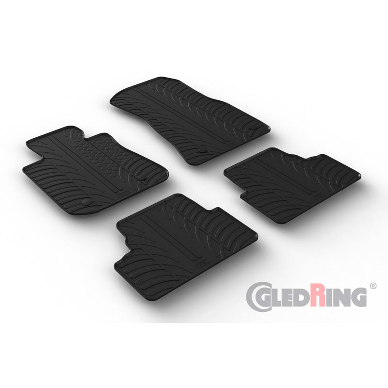 Gledring, Rubber Floor Mats, Fits BMW i4 (G26) 2021- (T profile 4-piece + clips)