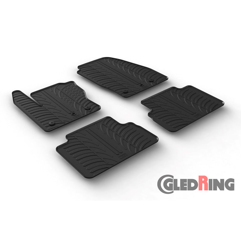 Gledring, tapis en caoutchouc, compatibles avec Ford C-Max 2015- (profil en T 4 pièces + clips)