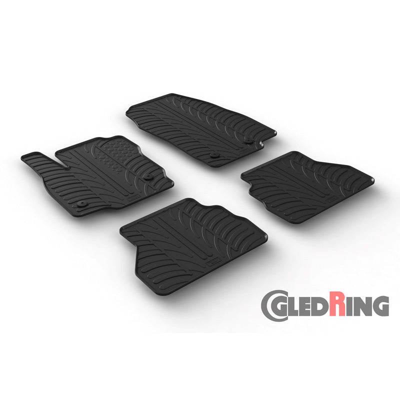 Gledring, Rubber floor mats, Fits Ford B-Max Facelift 2015- (T profile 4 pieces + clips)