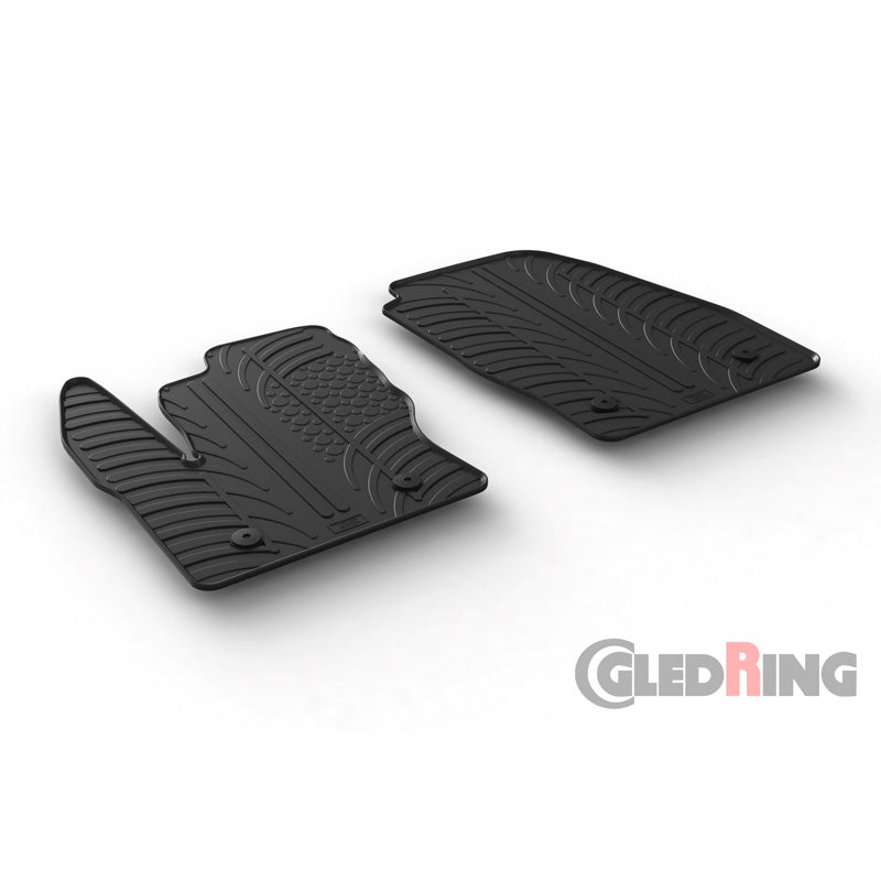 Gledring, tapis en caoutchouc, adaptés à Ford Transit Connect Fourgon 2016-2022 (profil G 2 pièces + clips)