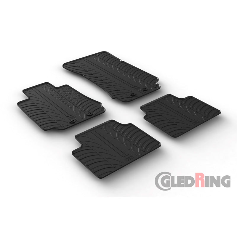 Gledring, rubbermatten, past op Alfa Romeo Giulia Sedan 2016- (T-profiel 4-delen + clips)