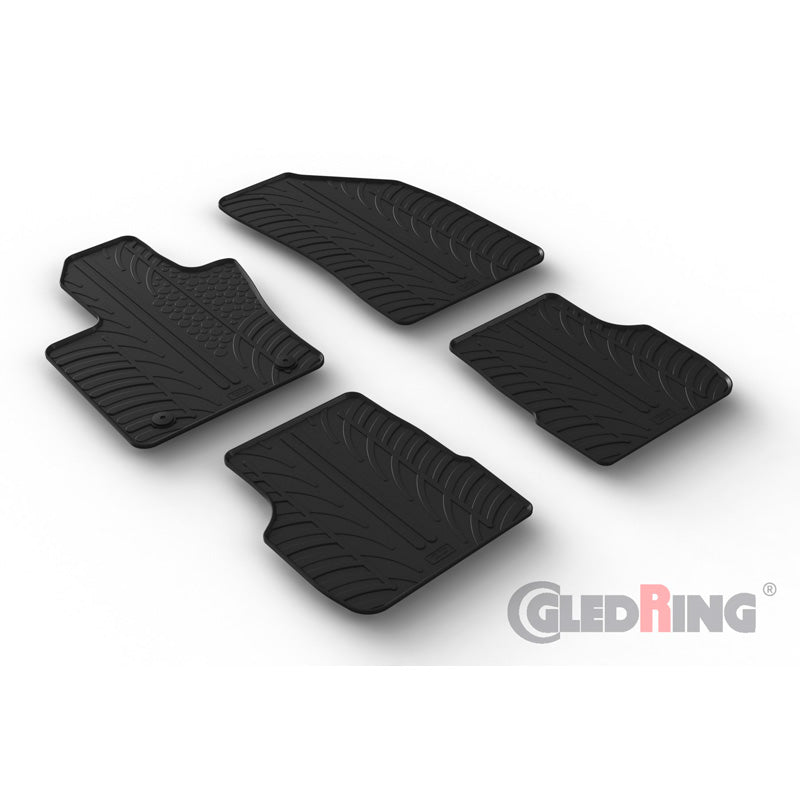 Gledring, Tapis en caoutchouc, compatible avec Alfa Romeo Tonale 2022- (profil T 4 pièces + clips)