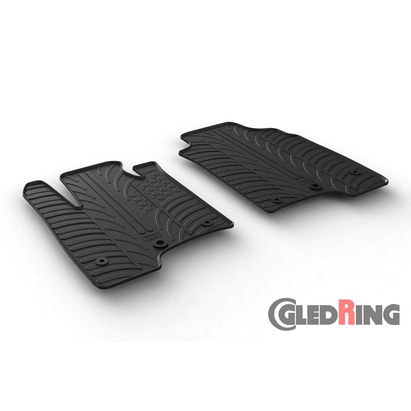 Gledring, rubbermatten, geschikt voor Fiat Panda Van 2014- (T-profiel, 2-delige set + clips)