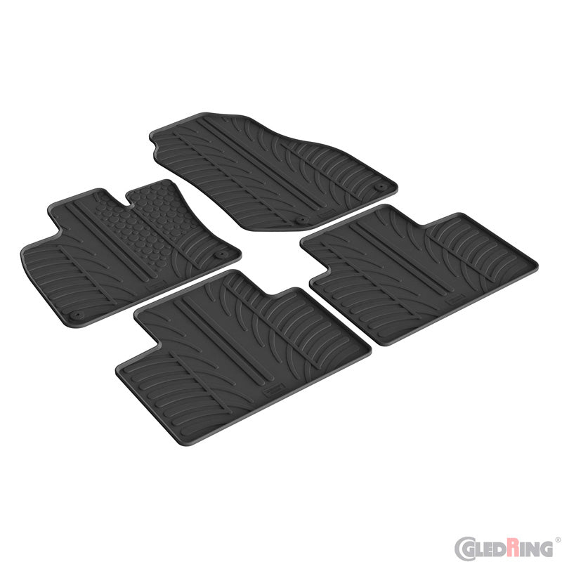 Gledring, Rubber Floor Mats, T-profile, Fits Lynk & Co 01 2021-, 4 pieces