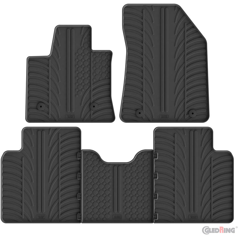 Gledring, Rubber Floor Mats, T profile, 5-piece, Fits Lynk & Co 02 (2024-)