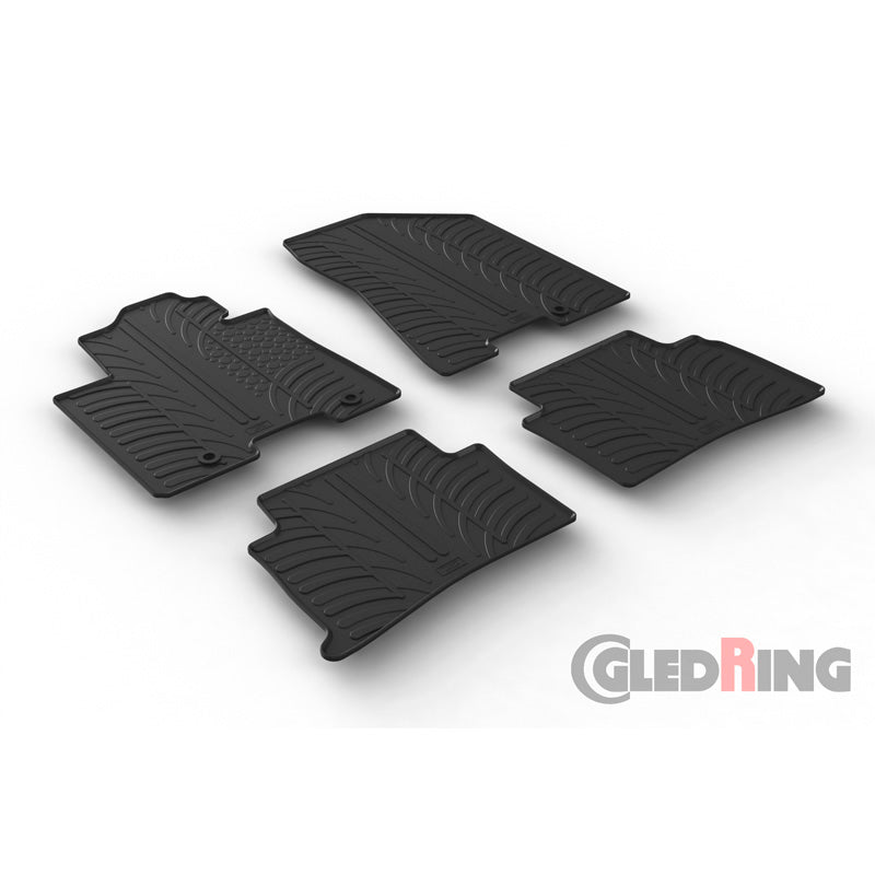 Gledring, Rubber mats, fits Kia Sportage IV 2016-2021 (T profile 4 pieces + clips)