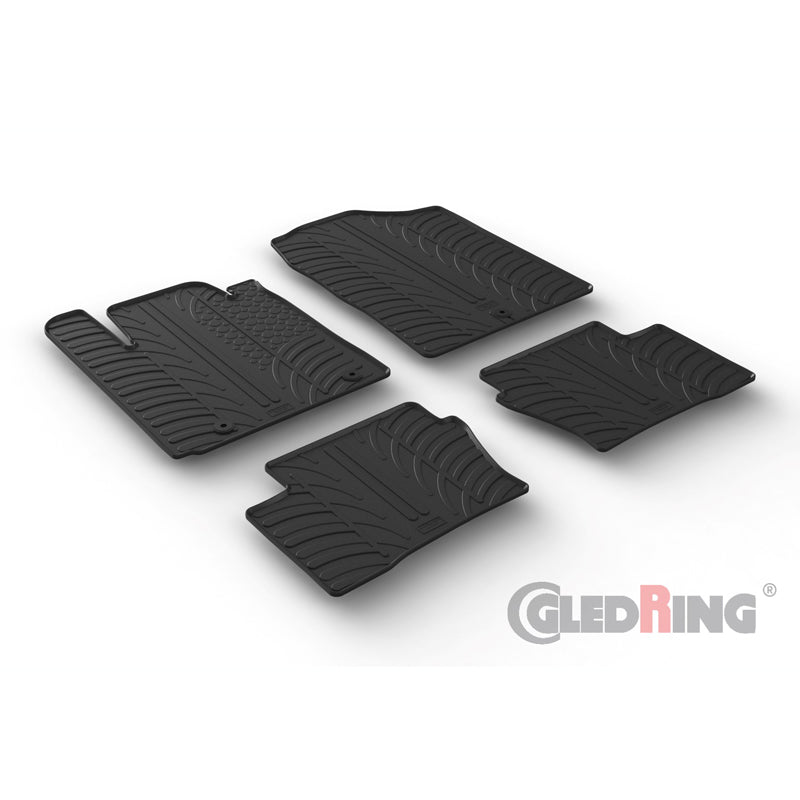 Gledring, Rubber Mats, Fits Kia Picanto 2017- (T profile 4 pieces + clips)
