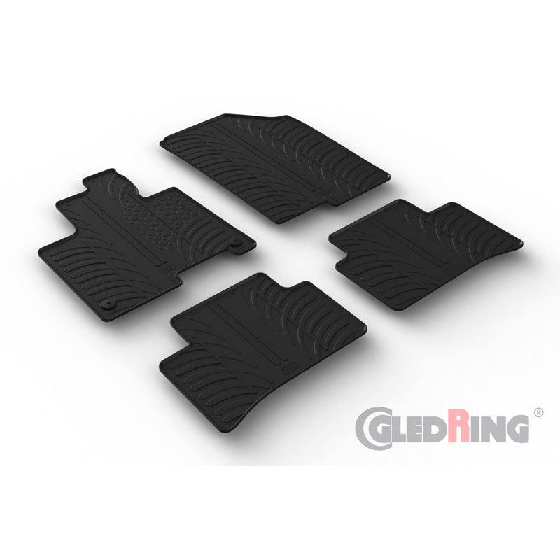 Gledring, Rubber mats, fits Kia Sportage V (NQ5) 2021- excl. Plug-in Hybrid (T profile 4-piece + clips)