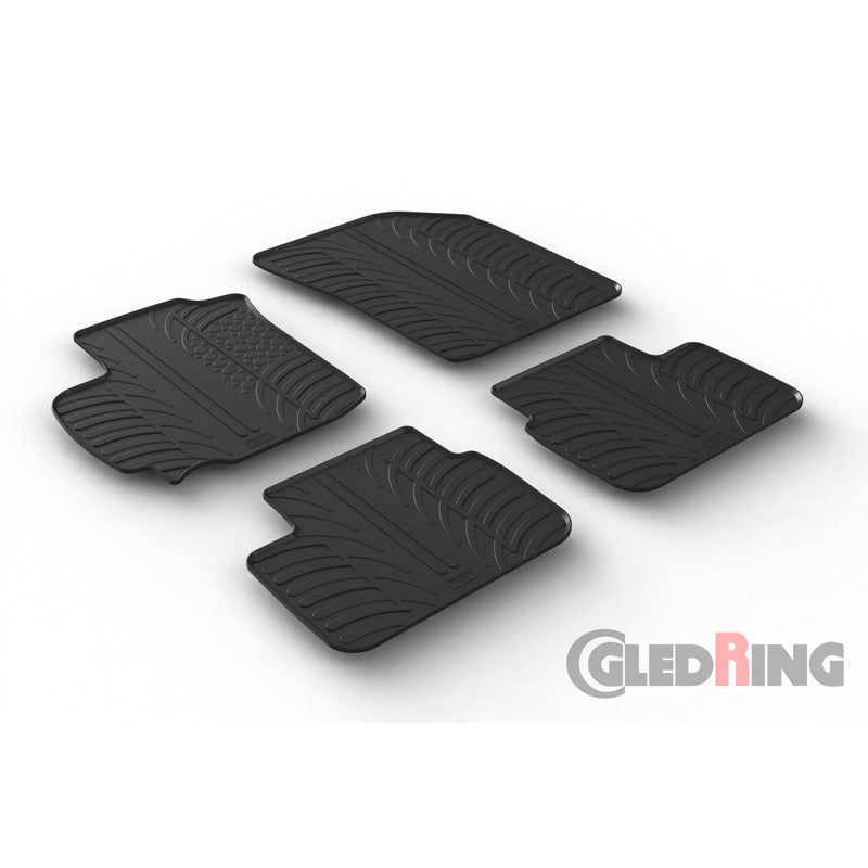 Gledring, Rubber Floor Mats, Fits Suzuki Swift 5-doors 2010-2017 (T profile 4-piece)