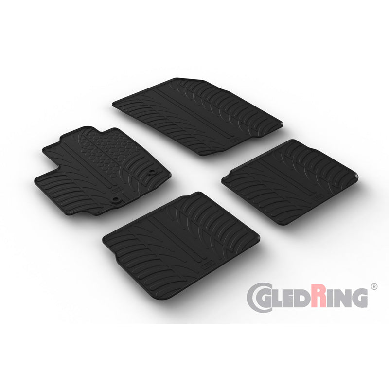 Gledring, tapis en caoutchouc, compatibles avec Suzuki SX4 S-Cross 2022- (profil T 4 pièces + clips)
