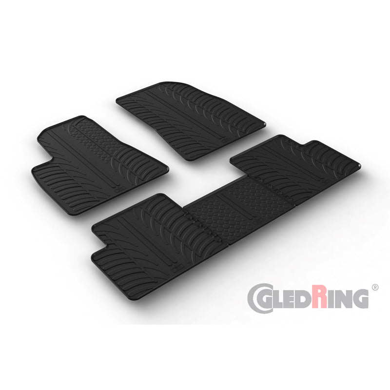 Gledring, Rubber floor mats, Fits Tesla Model 3 7/2017-11/2020 (T profile 5 pieces)