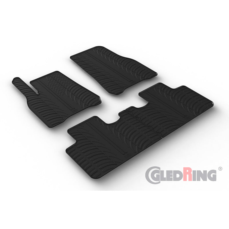 Gledring, rubber vloermatten, past op Tesla Model Y 2020- (T-profiel 4-delig)