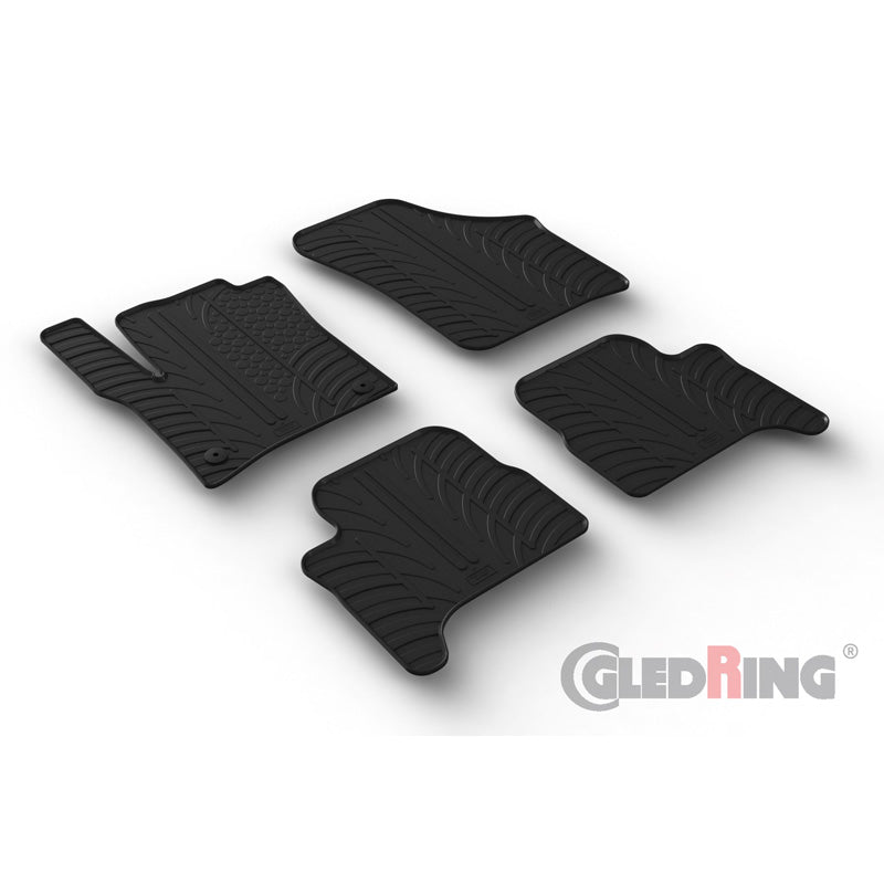 Gledring, Rubber Mats, Fits Volkswagen e-Up / Skoda e-Citigo / Seat e-Mii 2019- (T profile 4-piece + clips)