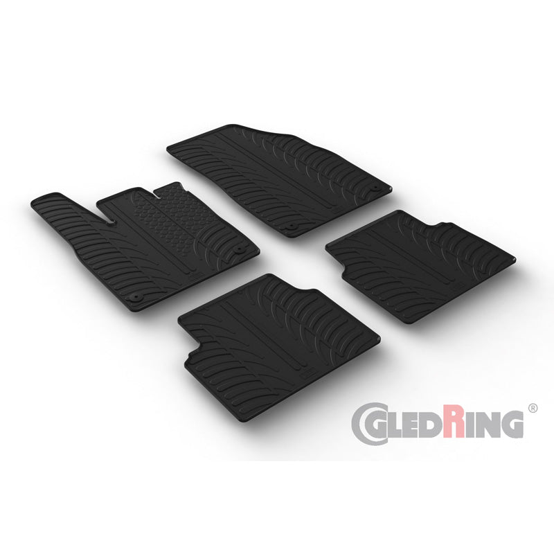 Gledring, Rubber Floor Mats, Fits Volkswagen ID.3 2020- & Cupra Born 2021- (T profile 4-piece + clips)