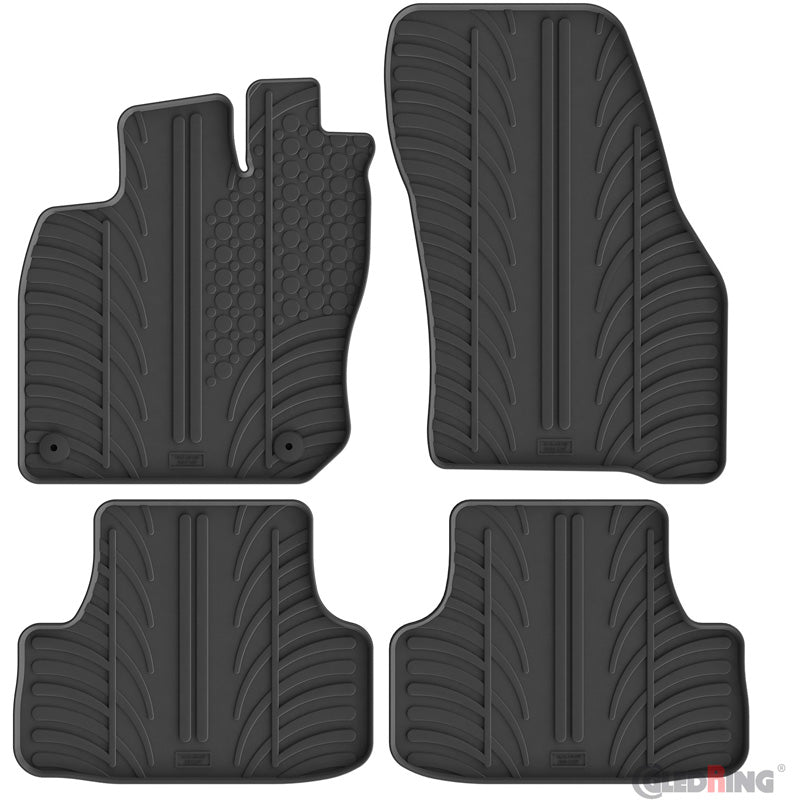 Gledring, Rubber Mats, T-profile 4-piece with mat clips, Fits Volkswagen T-Roc II eTSI (2025-)