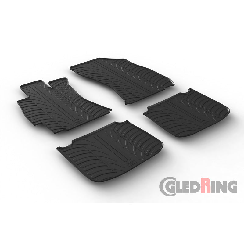 Gledring, rubber vloermatten, past op Subaru Outback 11/2014- (T profiel 4-delige set)