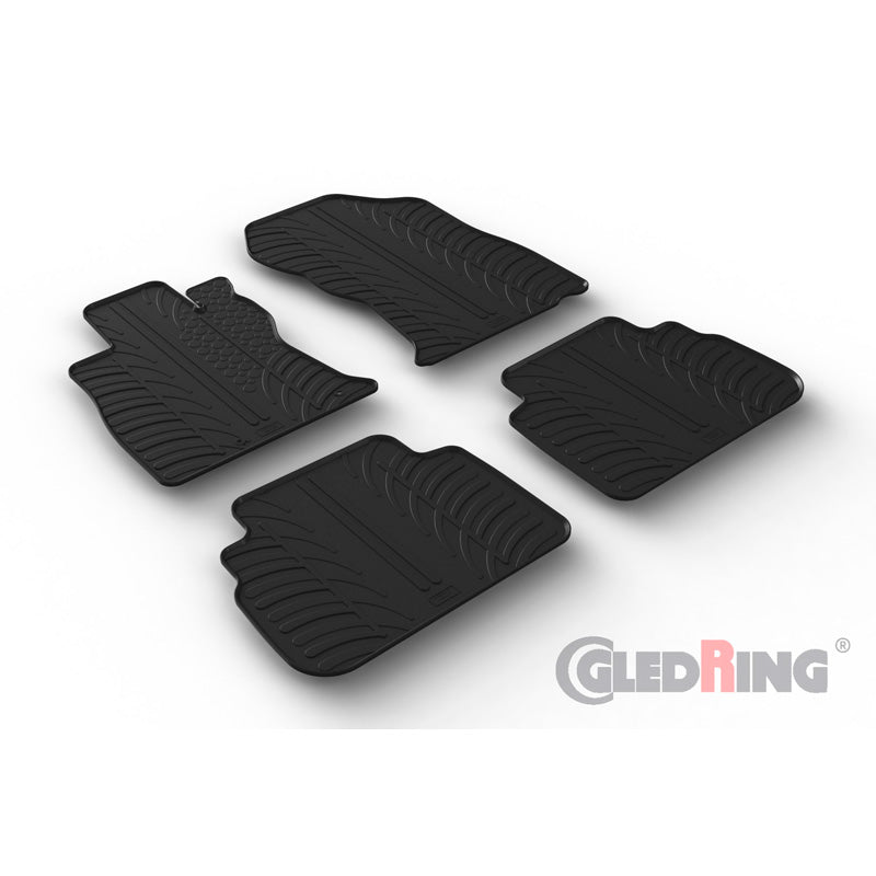 Gledring, tapis de sol en caoutchouc, adaptés à Subaru Forester (SK) 2018- (profil en T 4 pièces + clips)