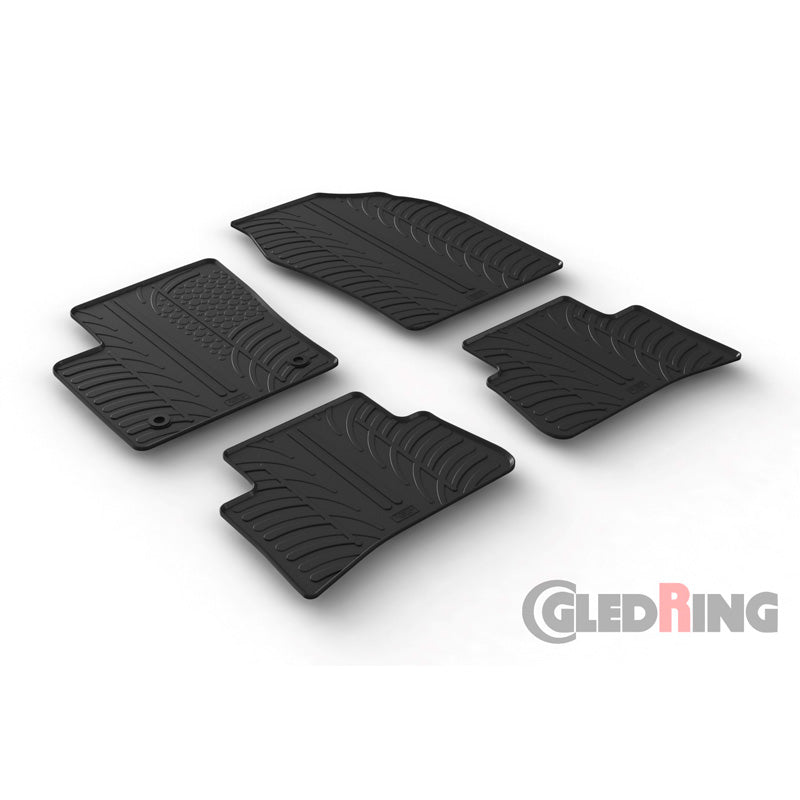 Gledring, tapis en caoutchouc, compatibles avec Toyota C-HR 2016-2023 (profil en T 4 pièces + clips)