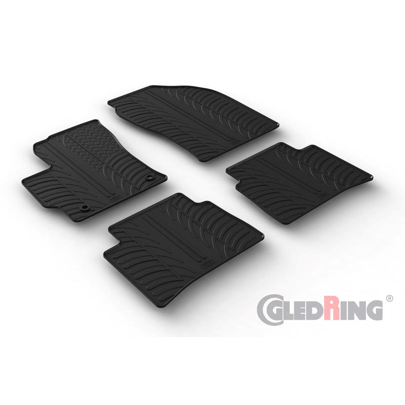 Gledring, rubberen mattensets, past op Toyota Corolla Touring Sports Hybrid 12/2018- & Suzuki Swace Hybrid 9/2020- (T-profiel 4-delig + clips)