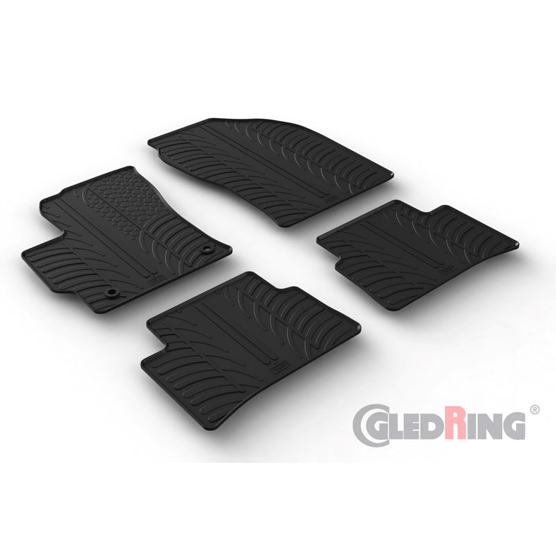 Gledring, tapis en caoutchouc, convient à Toyota Corolla HB 5 portes Petrol/Hybrid 12/2018- (profil T 4 pièces + clips)