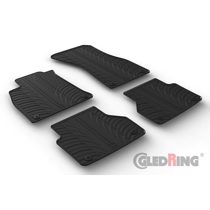 Gledring, Rubber mats, fits Audi A6 & A7 5/2018- (T profile 4 pieces + clips)