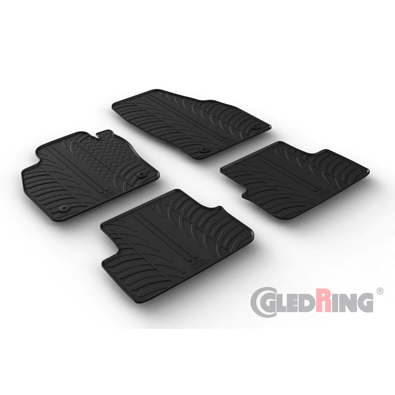 Gledring, rubber mats, fits Audi A1 (GB) 12/2018- (T profile 4-piece + clips)