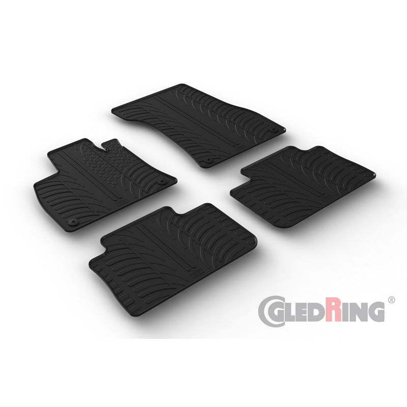 Gledring, rubberen matten, geschikt voor Audi E-Tron 2018- (T-profiel 4-delige set + clips)