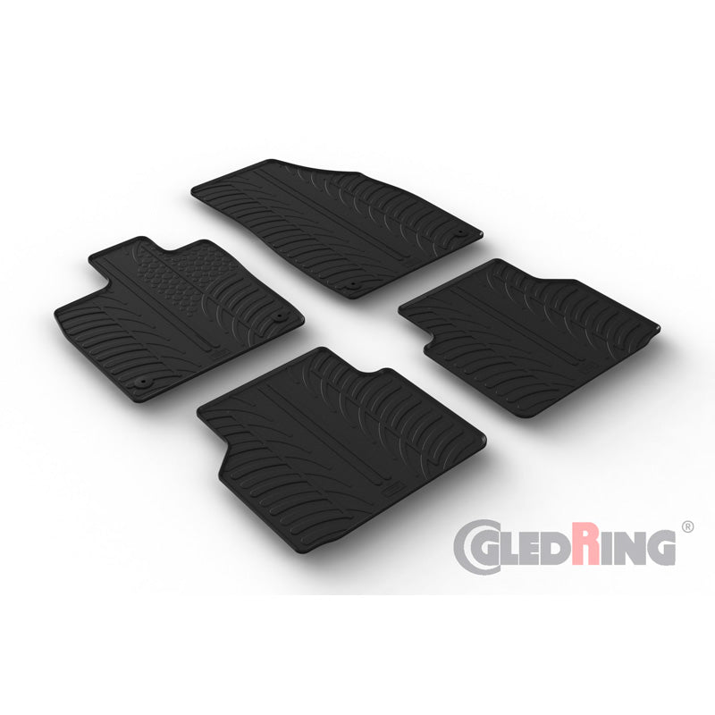 Gledring, rubbermatten, geschikt voor Audi Q4 e-tron (F4B) & Sportback (F4N) 2021- (T-profiel 4-delig + clips)