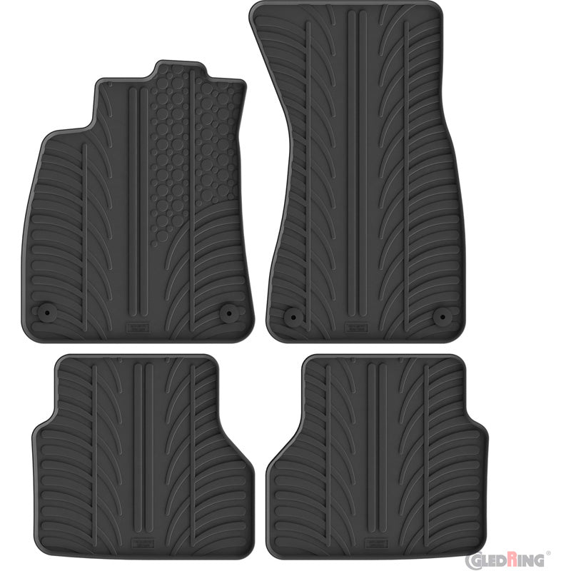 Gledring, Rubber mats, T-profile 4 pcs incl. mat clips, Fits Audi A6 (C9) Sedan/Avant (2025-)