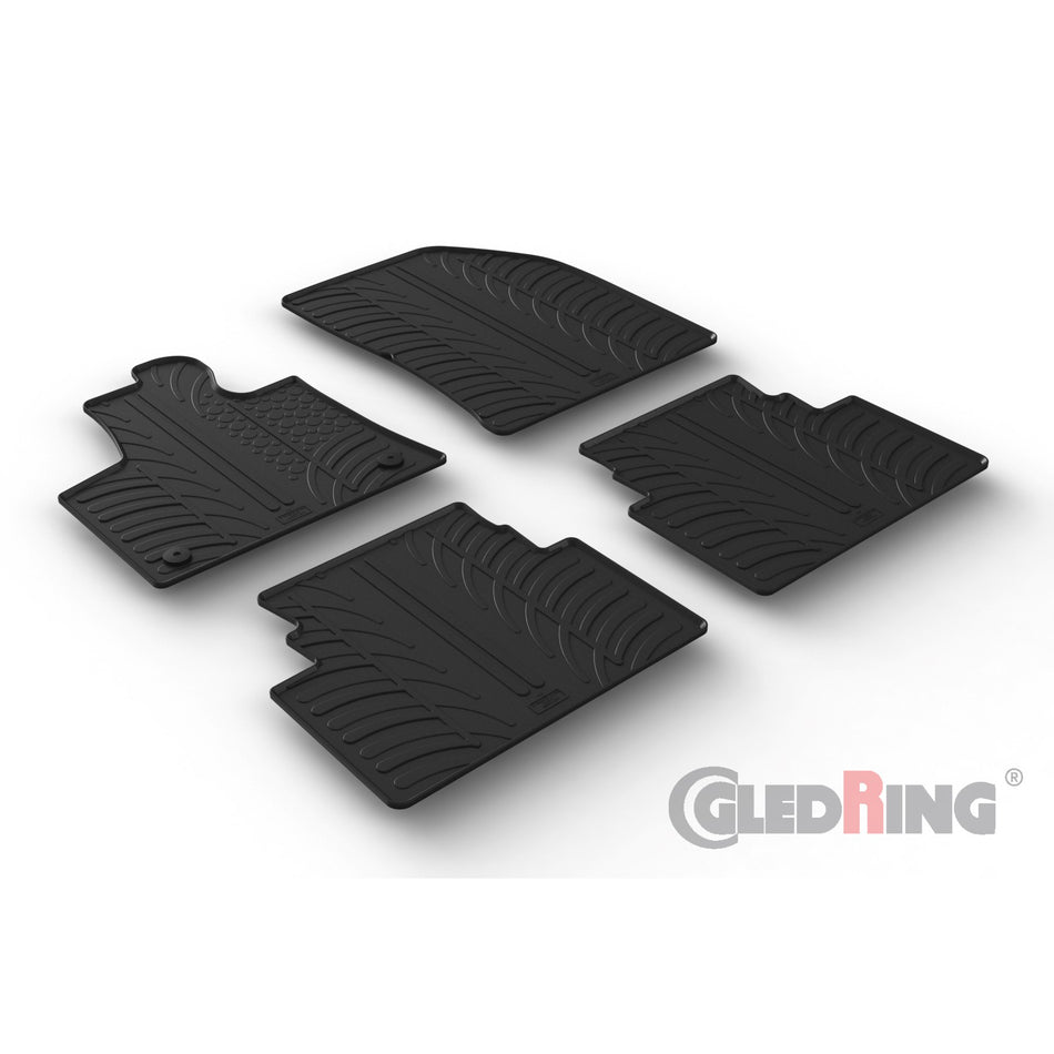 Gledring, rubbermatten, past op Citroën C5 Aircross 12/2018- (T-profile 4-delig + clips)