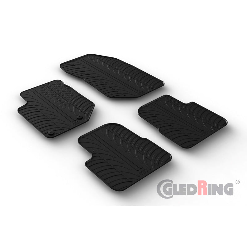 Gledring, rubbermatten, past op Citroen C4 III 5-deurs 2020- & C4 X 2022- excl. e-C4 (T-profile 4-delig + clips)
