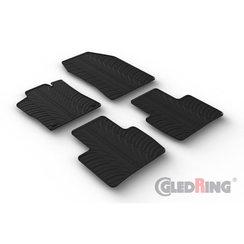 Gledring, rubber mats, fits Citroën C5 X 2021- (T profile 4-piece + clips)