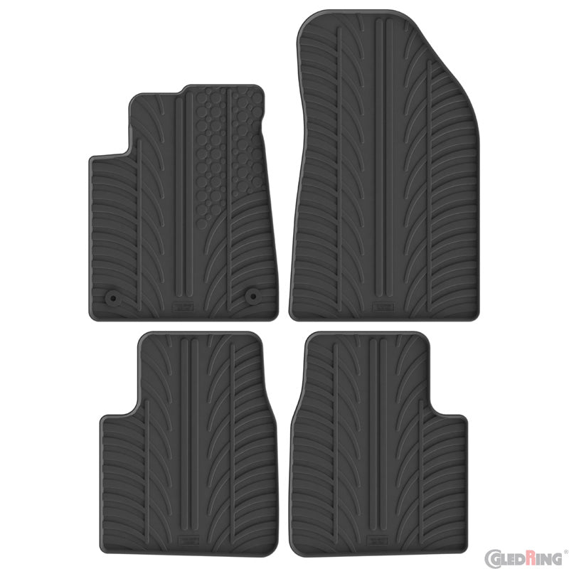 Gledring, Rubber Floor Mat Set, T-profile 4-piece + Mat clips, fits Citroen C3 Aircross II (2024-)