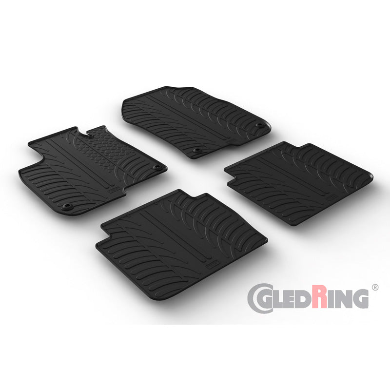 Gledring, rubber mats, fits Honda CR-V 2018-2022 (T profile 4-piece + clips)