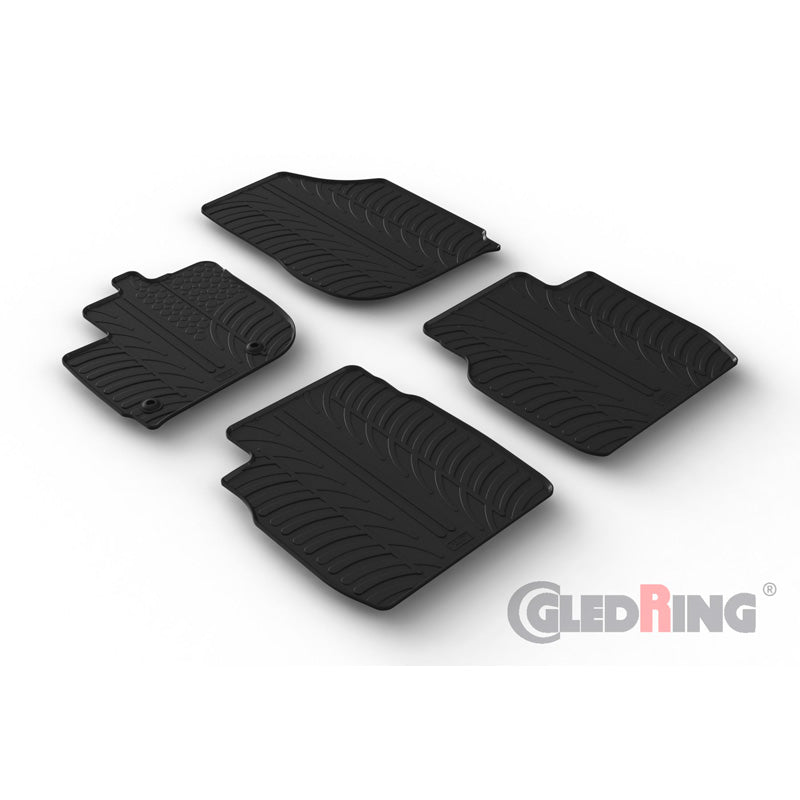 Gledring, rubberen vloermatten, past op Honda Jazz V (GR) incl. Crosstar 2020- (T-profiel 4-delig + clips)